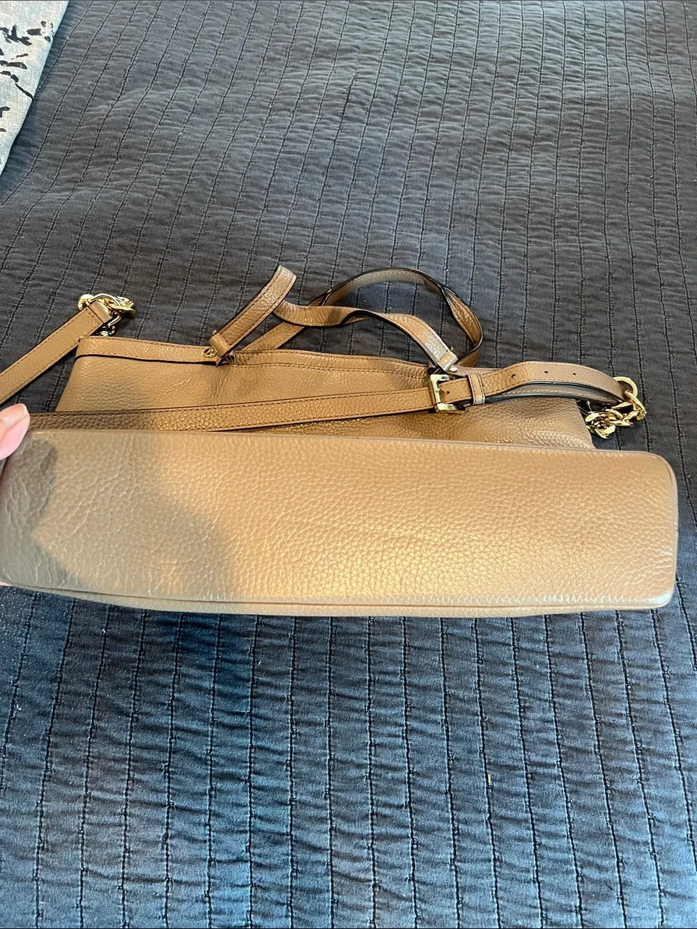 Michael Kors Taupe leather Tote with Gold Hardware -